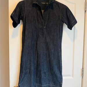 Lauren Ralph Lauren Denim Dark Blue Midi Dress XS